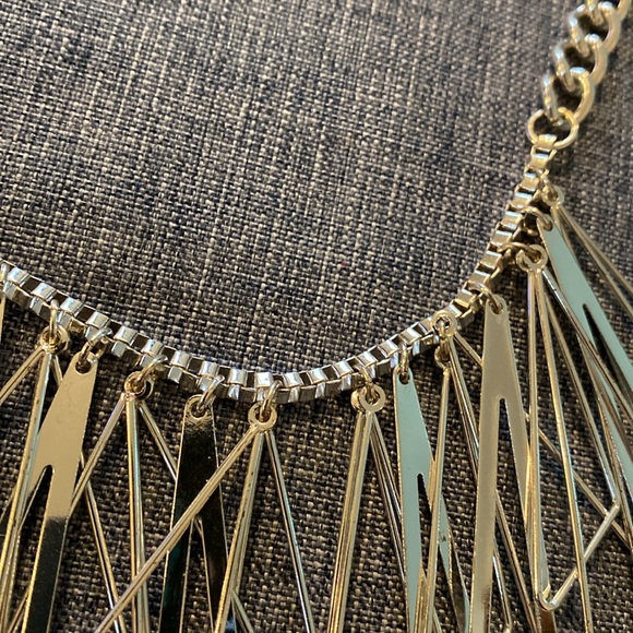 Fun Silver Colored Geometric Triangle Shapes Necklace - Picture 11 of 16